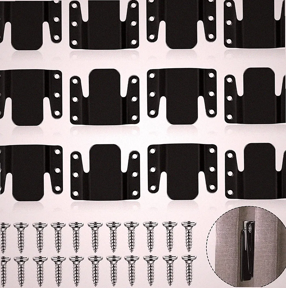 12 Pcs Sofa Interlocking Metal Connectors w/ Screws – Couch Clips & Brackets