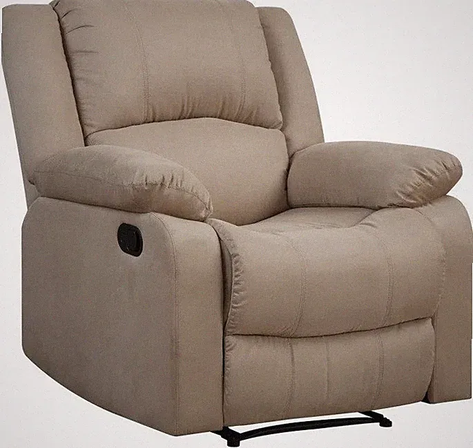 Beige Microfiber Manual Recliner Armchair Linen Chairs Arm Chair Recliners Brown