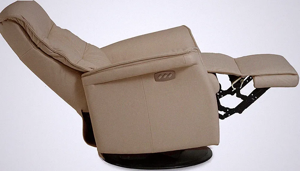 IMG Chelsea RMS199 Small Compact Power Relaxer Recliner Chair Beige Leather