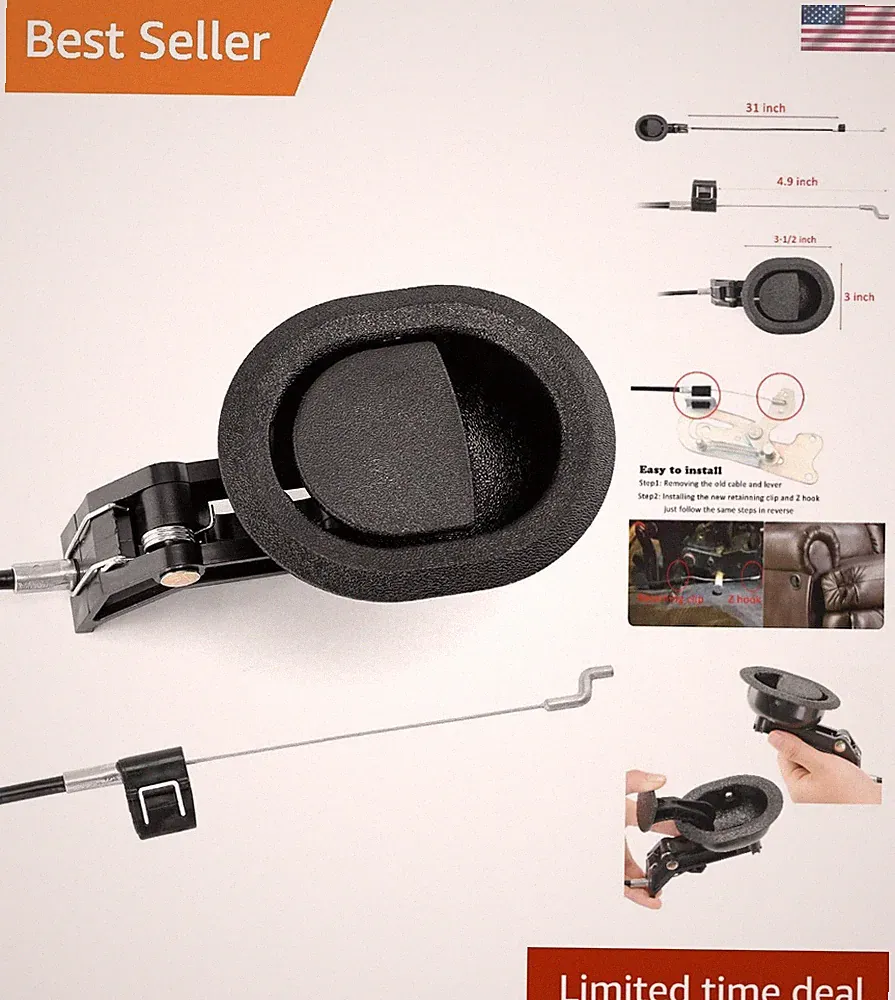 Universal Black Plastic Recliner Release Handle - Fits Ashley & Major Brands