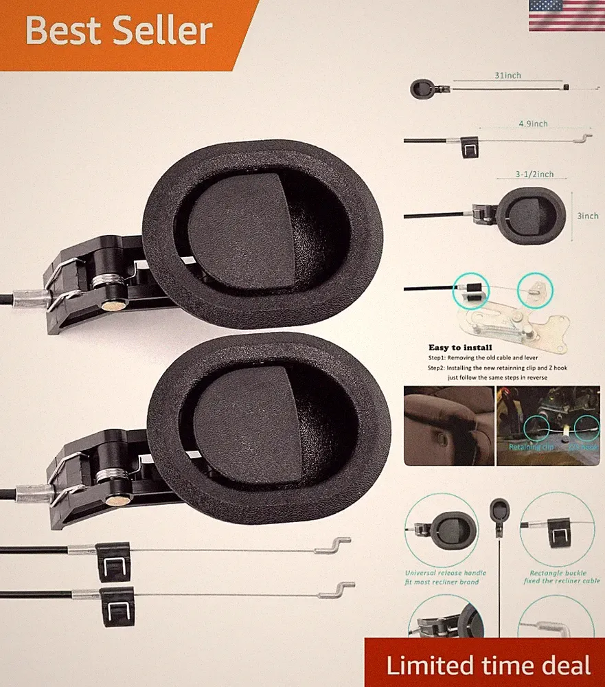 Universal Recliner Replacement Handle Set - Fits Ashley & Lazy Boy Sofas