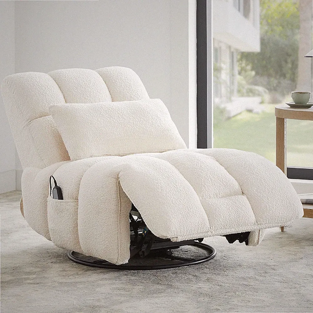 WATSON & WHITELY OVERSIZED POWER RECLINER CHAIR FOR ADULTS - CREAM